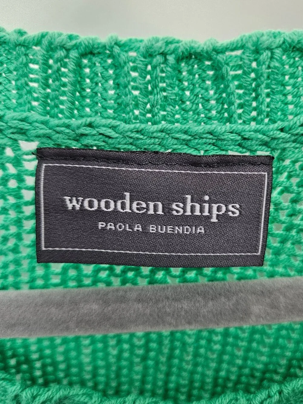 Wooden Ships Lucky Green Embroidered Sweater M/L